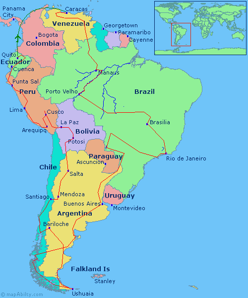 South America Completed Map